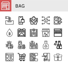 bag simple icons set