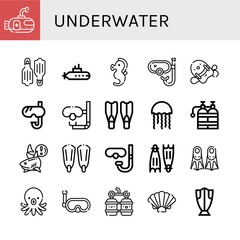 underwater icon set