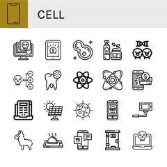 cell simple icons set