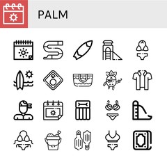 palm simple icons set