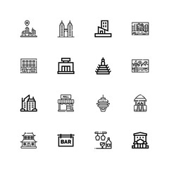 Fototapeta na wymiar Editable 16 town icons for web and mobile