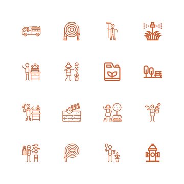Editable 16 hose icons for web and mobile