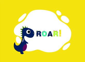 Dinosaurs. Colored cards with dinosaurs and place for photo or text. Flat vector illustration of dinosaurs.