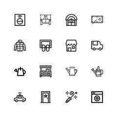Editable 16 front icons for web and mobile