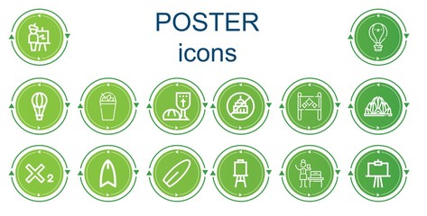 Editable 14 poster icons for web and mobile