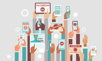 Coronavirus COVID-19&nbsp;2019-nCoV disease outbreak concept. Panic in social media.