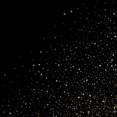 Gold Glitter Stars. Luxury Shiny Confetti.