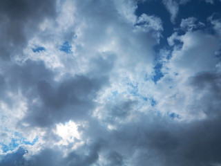 blue sky with clouds in summer