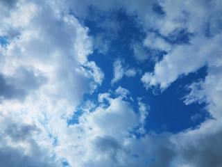 blue sky with clouds in summer