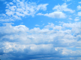 blue sky with clouds in summer