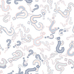 Quiz seamless pattern. Question marks, doubt, faq