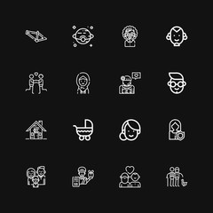 Editable 16 boy icons for web and mobile
