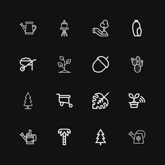 Editable 16 botany icons for web and mobile