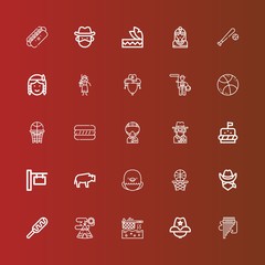 Editable 25 american icons for web and mobile