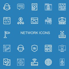Editable 22 network icons for web and mobile