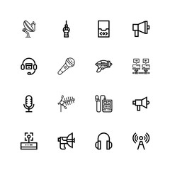 Editable 16 radio icons for web and mobile