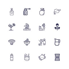 Editable 16 water icons for web and mobile