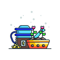 Plant and Seeds Icon Design Illustrations Cartoon Style Suitable eb Landing Page, Banner, Flyer, Sticker, Wallpaper, Background