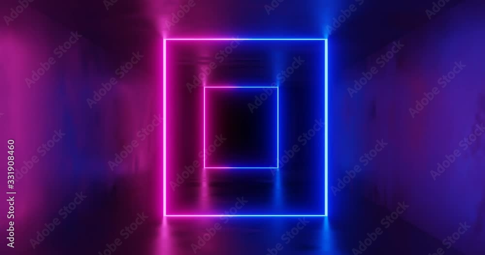 Aufkleber 3d rendering. seamless visualization of the transformation of a geometric figure or cube in a long t