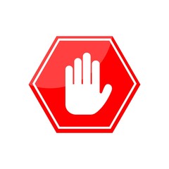 Hand Stop Icon Vector Sign & Symbol. - Vector