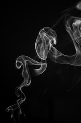 Fototapeta Biały dym na czarnym tle obraz