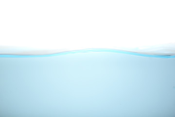 Blue water wave isolated white background
