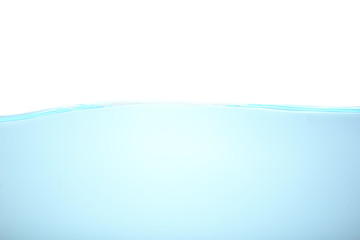 Blue water wave isolated white background