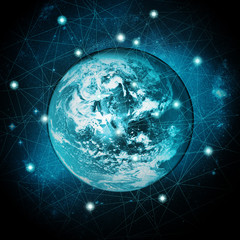 Obraz premium Internet and business networking concept background. Element of this image furnished by NASA