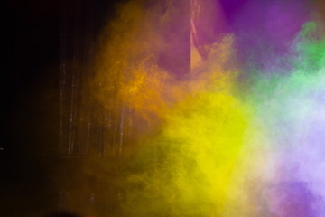 Fototapeta na wymiar scene, stage light with colored spotlights and smoke