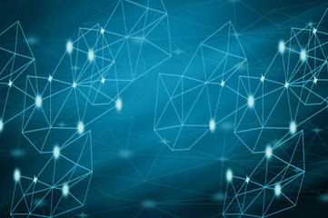 Business network connection on gradient color background
