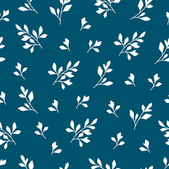 Decorative seamless pattern with leaves and branches. Endless texture.