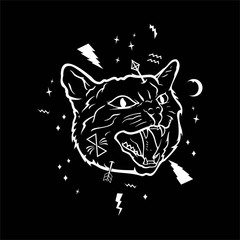 Black cat abstract background Illustration