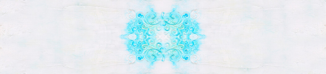 background of white wooden vintage wall with floral emboss details