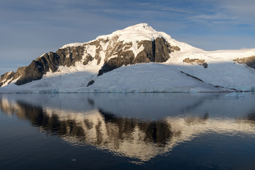 Sunrise on mountains in the Errera Channel, Antarctica