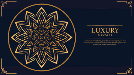 Luxury mandala with royal golden arabesque arabic islamic east style background 