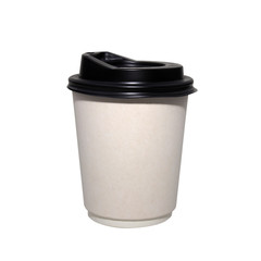Paper coffee cup on a white background.