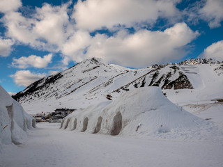 Igloo House during ice cold winter in Tirol
