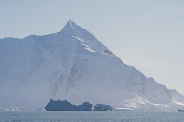 Landscape from water level in Antarctica