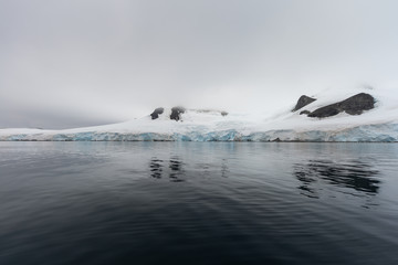 Landscape from water level in Antarctica