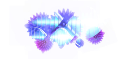 Fototapeta na wymiar Abstract virus molecule background illustration. Spiral DNA and bacteria. Type of virus under the microscope. Coronavirus pandemic. Quarantine. Attention.