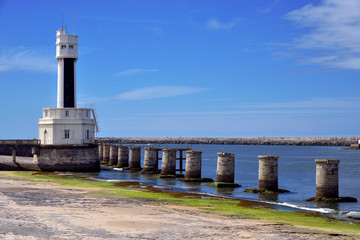 Fototapeta premium Lighthouse of Anglet, a commune in the Pyrénées-Atlantiques department in the Nouvelle-Aquitaine region of southwestern France. 