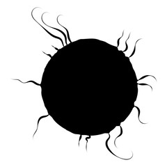 abstract black silhouette virus microbe bacterium symbol pathogen microorganism Thaksin molecule medical logo
