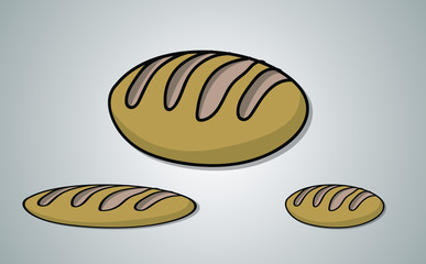 Bread icon Vector Illustration on the white background.