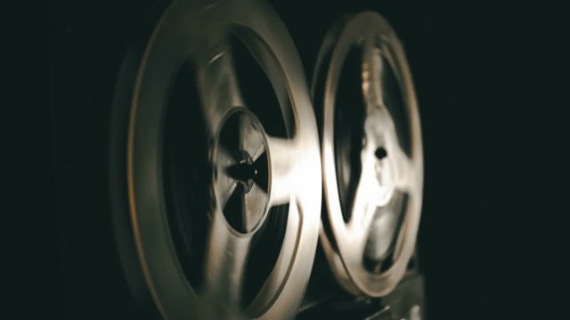 Old tape recorder, archival films