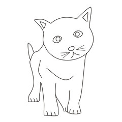 Fototapeta na wymiar Cat Line Art Clip Art