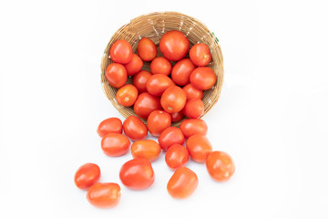 Tomato isolated on a white background, close-up