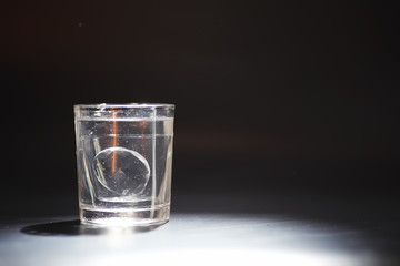 Water soluble tablets. The medicine is soluble. Anti-hangover. Effervescent tablets in a glass.