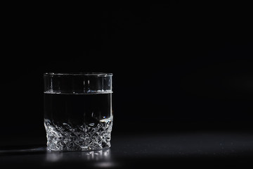 Water soluble tablets. The medicine is soluble. Anti-hangover. Effervescent tablets in a glass.