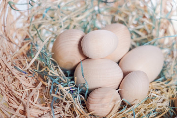 Easter. Easter eggs in a basket