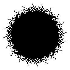 abstract black silhouette virus symbol microbe pathogen microorganism bacterium molecule thaksin medical logo
